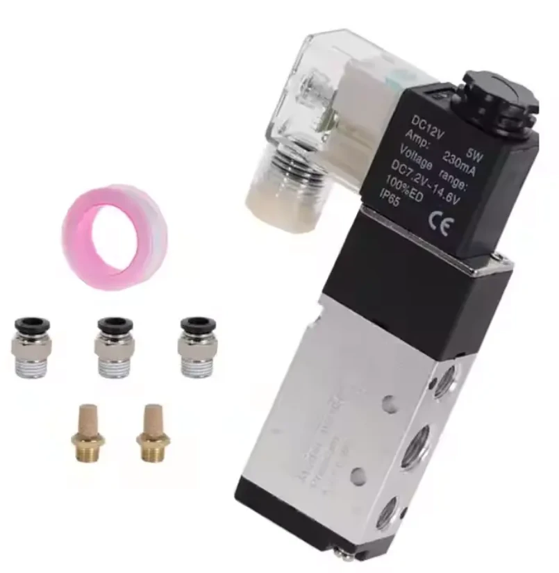 نیومیٹک سولینائڈ والو 5 وے 2- پوزیشن کنٹرول ایئر 12v 24V