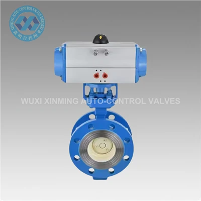 موثر نیومیٹک Flanged تیتلی والو درست سیال ریگولیشن